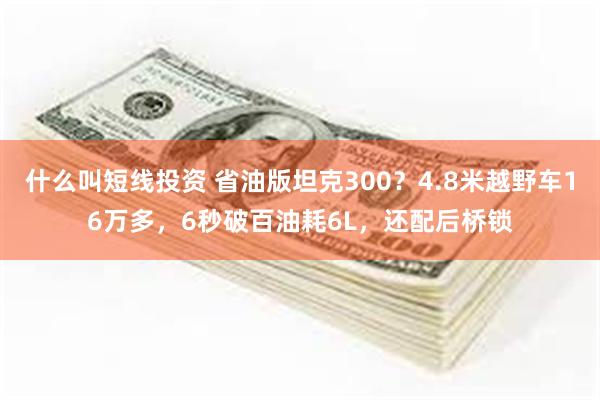 什么叫短线投资 省油版坦克300？4.8米越野车16万多，6秒破百油耗6L，还配后桥锁